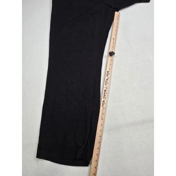 Calvin Klein Womens Black Linen Blend Drawstring Pants Size 16 Flawed - Picture 4 of 7